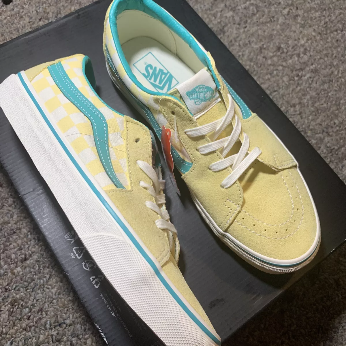 Checkerboard vans teal 2025
