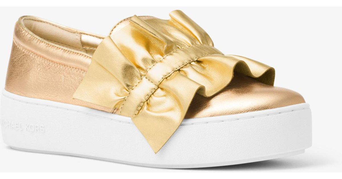 michael kors gold slip on sneakers