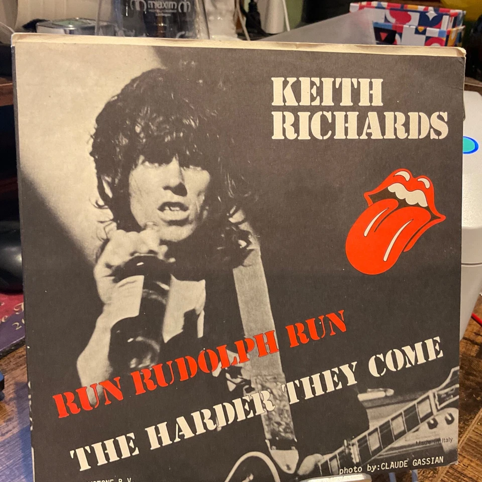 KEITH RICHARDS 7"  Run Rudolph Run 1979 ITALY NM/NM ROLLING STONES - Image 2 of 3