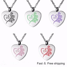 Always in My Heart Cremation Jewelry Keepsake Memorial Ash Urn Holder Necklace