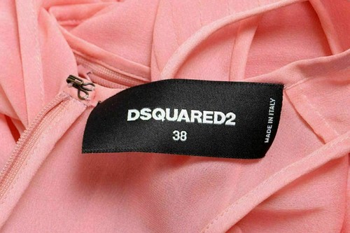 Canotta donna Dsquared2 100% seta rosa trasparente US XS IT 38 - Foto 3 di 3