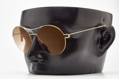 Lindberg Gold and Brown Round Sunglasses Lindberg round-frame Sunglasses | Gold | FARFETCH main image 2