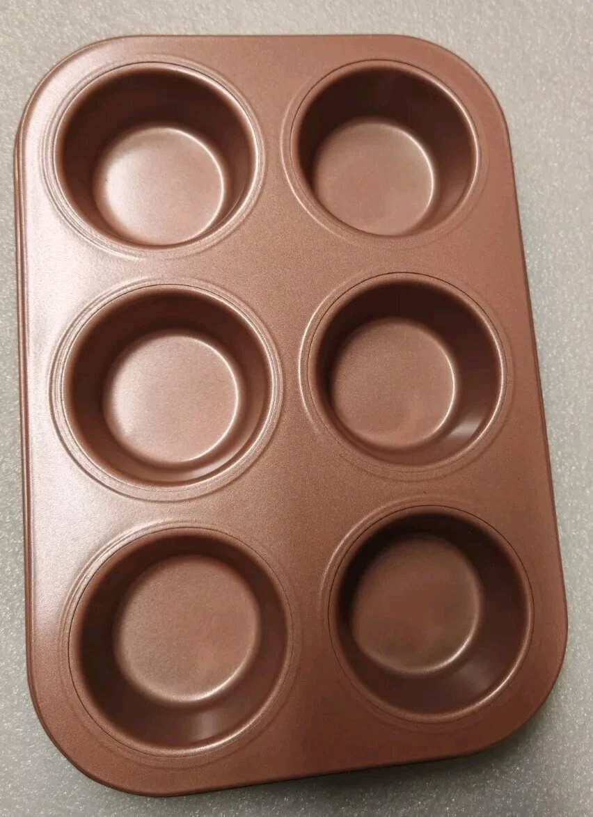 26cm New ROSE GOLD Pink Coat Shade Non Stick Muffin TRAY Tin PLATE Baking Holder