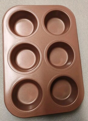 26cm New ROSE GOLD Pink Coat Shade Non Stick Muffin TRAY Tin PLATE