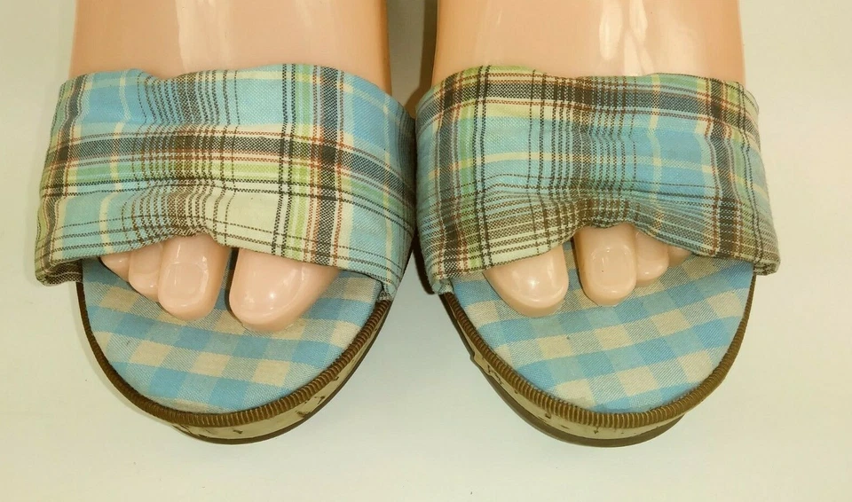 Sperry Top-Sider  Womens Shoes Wedge Heels US 8 M Plaid Fabric Cork 1736 - Image 4 of 4