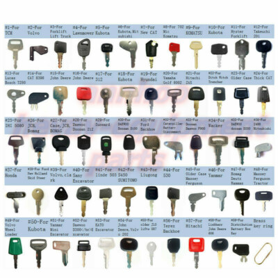 59pc Heavy Equipment Key Set Construction Ignition Keys for Genie