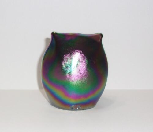 Fenton Glass Plum Carnival Purple Small Sitting Owl Figurine by Mosser Glass - Picture 2 of 4