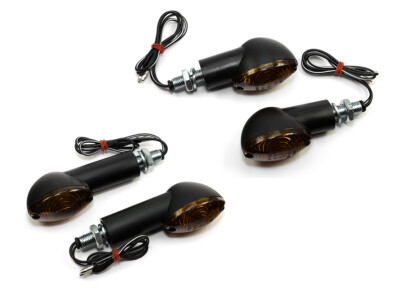 Blinker Satz 4 Stück Cat Eye 20 mm+40 mm schwarz E-geprüft für Tourer Yamaha BMW