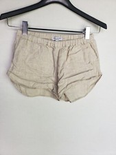 MARY CLARET WOMEN'S PULL ON LINEN BEACH SHORTS NATURAL XS