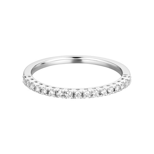 14K White Gold Lab Grown Diamond Wedding Band MZ2075