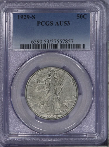 1929-S Walking Liberty Half Dollar 50c PCGS AU53