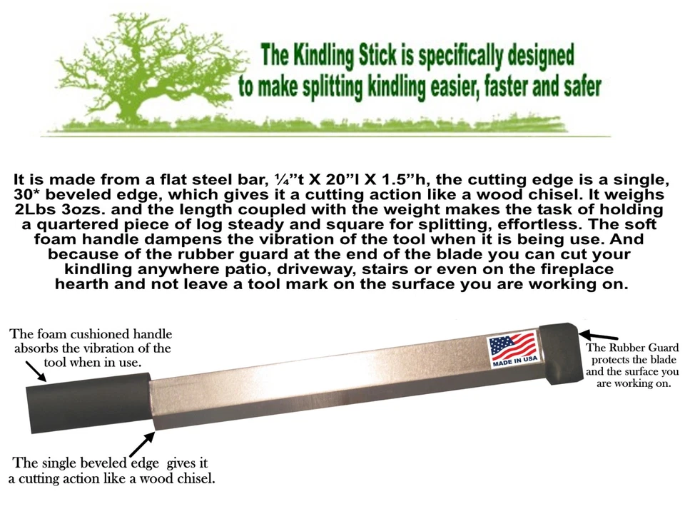 Firewood Kindling Splitter, High Strength Steel Kindling maker, 1/4 Log Splitter - Image 2 of 4