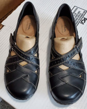 Clarks Ashland Spin Q Loafer Women's Size 7M Black Leather Casual Flats New 1B