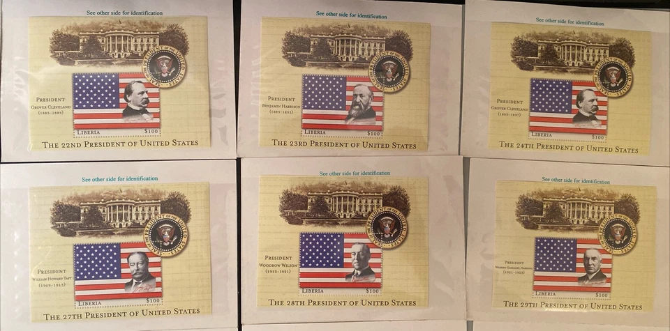 Liberia ~ US Presidential Sheets ~ 67 Stamp Lot ~ Mint Never Hinged ~ High Value - Image 3 of 4