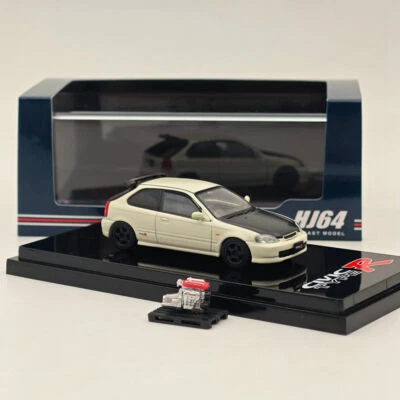 【カスタム品】HONDA CIVIC TYPE-R EK9 1/64 ミニカー JDM64 HONDA CIVIC TYPE R EK9 EG6 SIR-II BY HOBBY JAPAN Scale