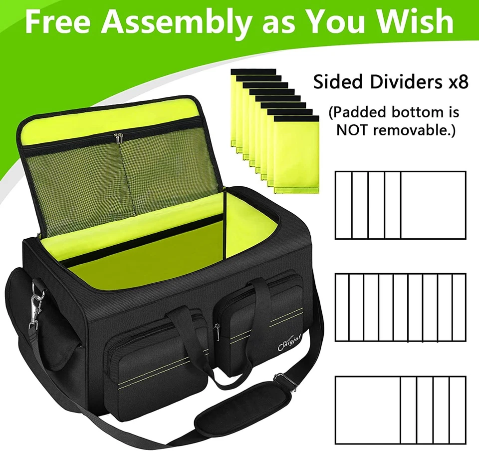 Cable Bag Organizer Gig Bag DJ Equipment File Organizer With Detachable Dividers - Image 3 of 4
