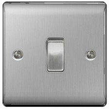 BG Electrical Nexus Metal Brushed Steel 1 Gang 3-Way Intermediate Light Switch