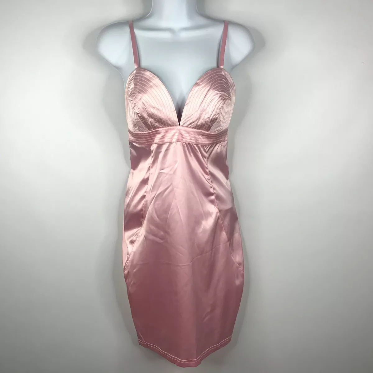 Vintage 90s Versus Gianni Versace Pink Satin Cutout Cocktail Slip