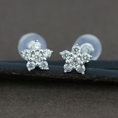 Genuine 18ct WG Genuine Diamond Star Studs - 25 Points