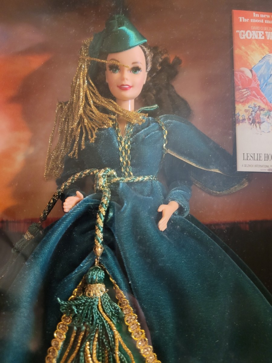 green emerald velvet dress Amazon.com: Hollywood Legends Collection Barbie Doll Scarlett O'Hara in Green  Drapery Dress : Toys & Games main image 1