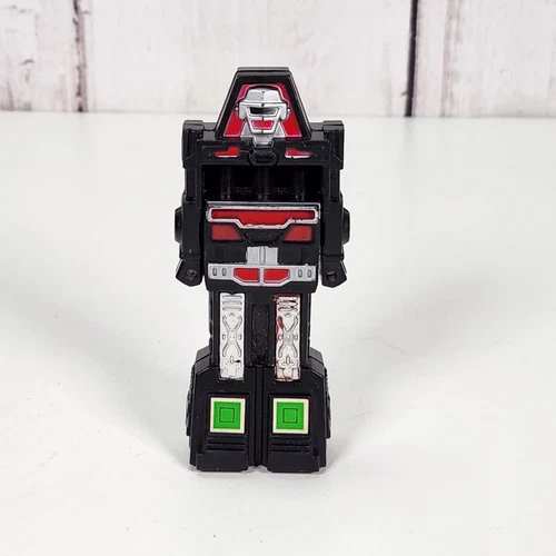 Vintage 80s Go-Bot Black Whistle/Bubble Blower 4" Robot Tootsie Toy