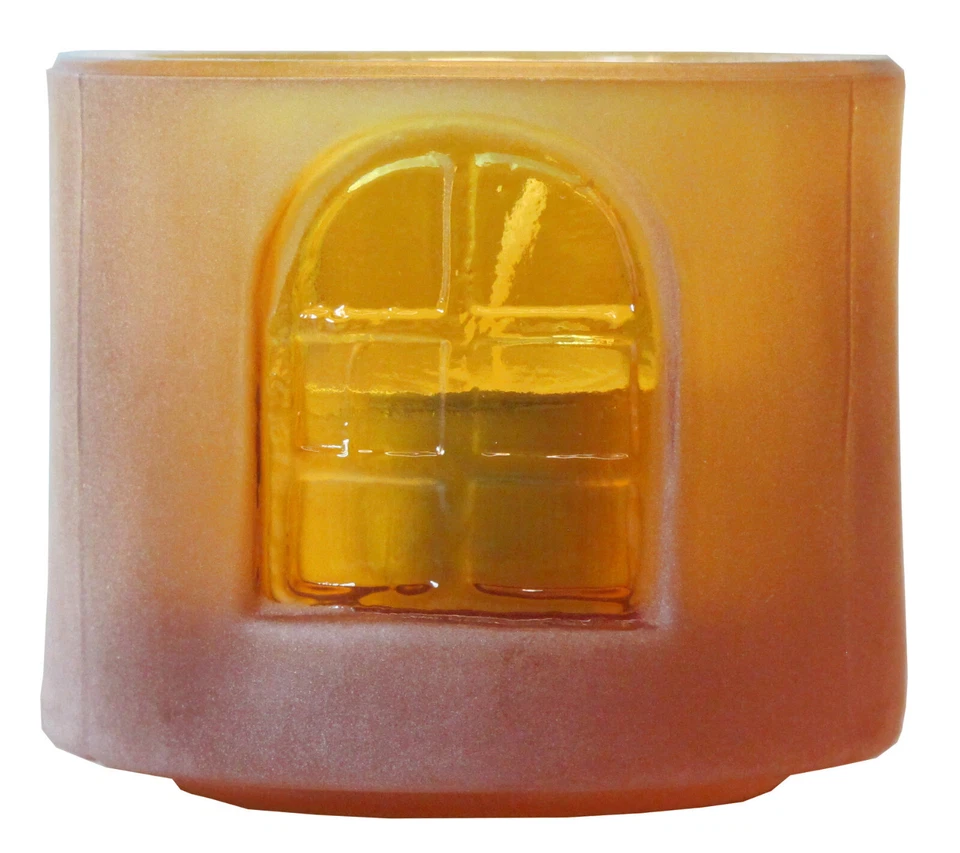 Teelichthalter "Fenster" Kristallglas in Amber - satiniert, für 1 Teelicht AE795 - Bild 1 von 1