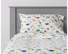 Pillowfort 3 Piece Dinosaur Microfiber Full Sheet Set New