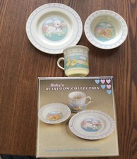 Vintage 1984 Hallmark Baby Heirloom Collection Cup Plate Bowl Dish Set in Box