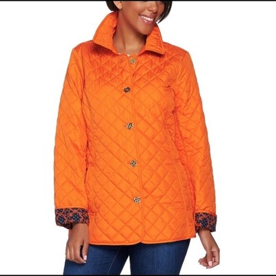 C Wonder Nwt Orange M Quilted Jacket Coat Puffer Medium Ladies