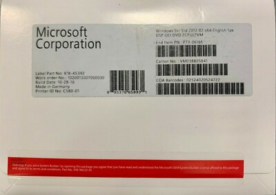 MICROSOFT WINDOWS SERVER 2012 Standard R2 x64 con licenza originale | eBay