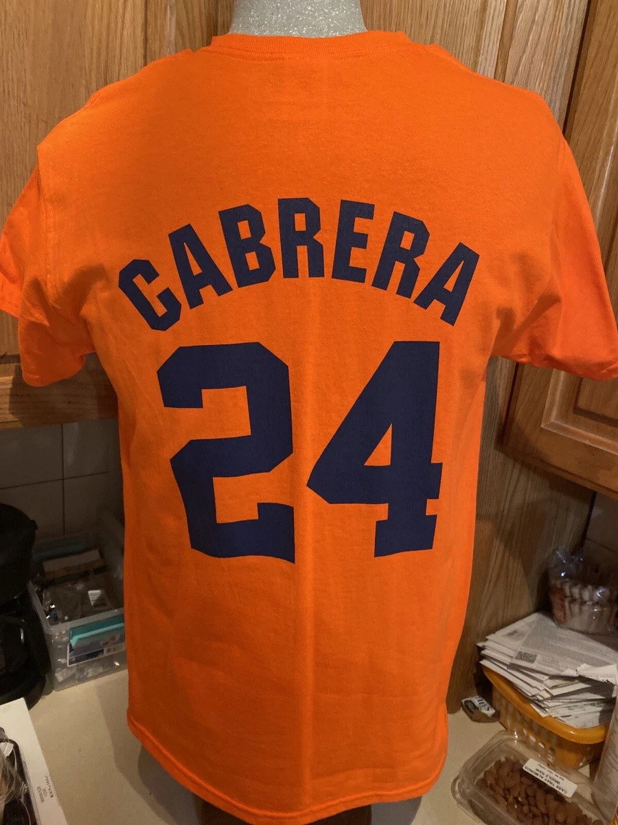 NEW Detroit Tigers Miguel Cabrera #24 Player Shirt Youth L Large (14-16)  Orange