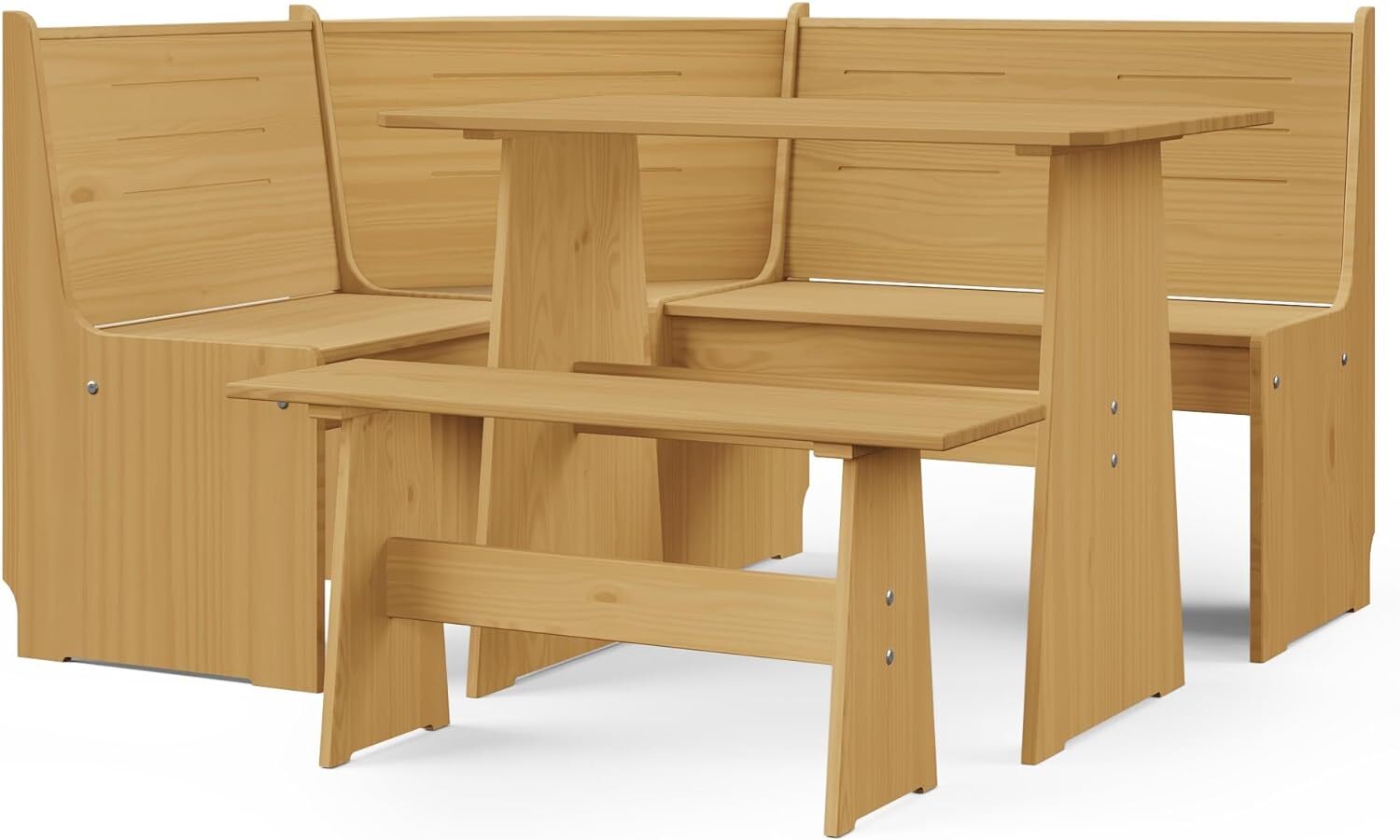 Tone Natural Solid Wood Corner Dining Set, Reversible Breakfast Nook eBay