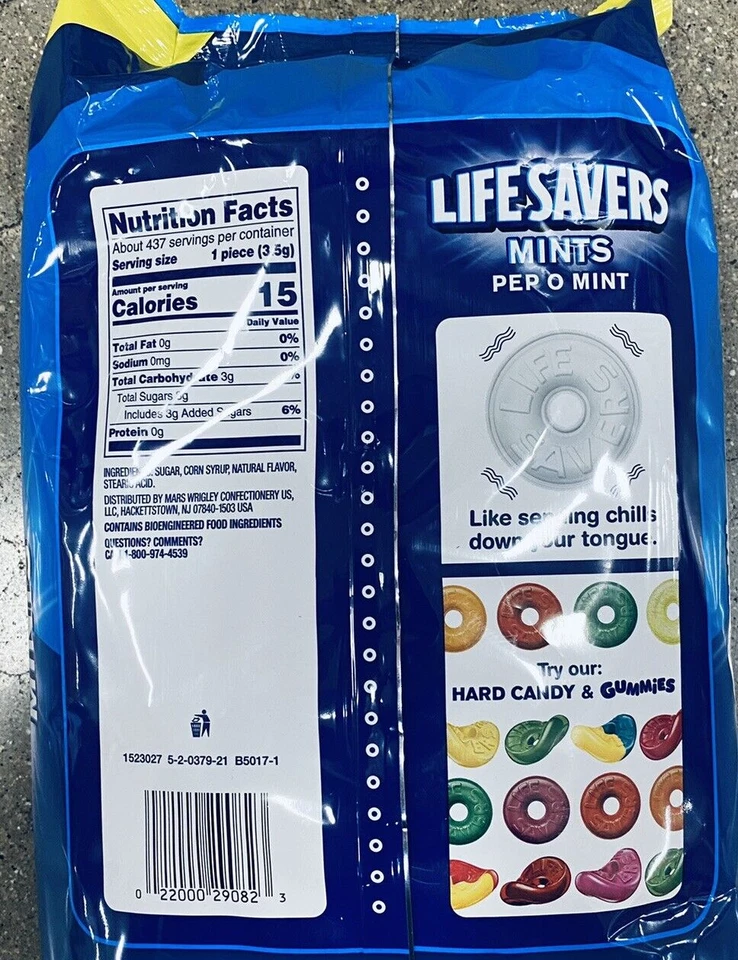 LifeSavers Pep O Mint Breath Mints Bulk Hard Candy Candies 53.95 oz (3.3 lbs) - Image 2 of 2