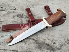 HANDMADE Carbon steel BLADE DAGGER KNIFE BRASS Guard  End cap ,Rose wood HANDLE