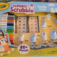 Crayola Scribble Scrubbie Family Pack Bluey Theme, 80 Pieces Set