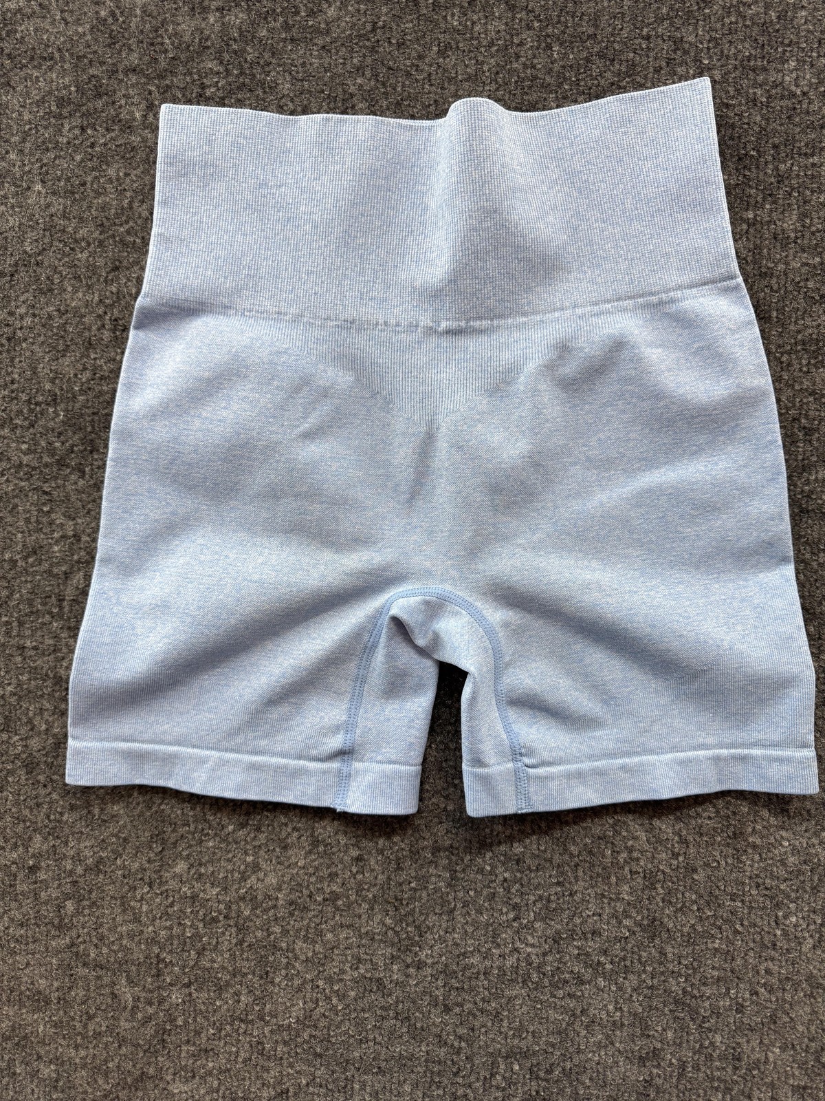 Biker Shorts Womens Small Blue High Waist Seamless 4 Inseam Yoga Gym Athletic-image