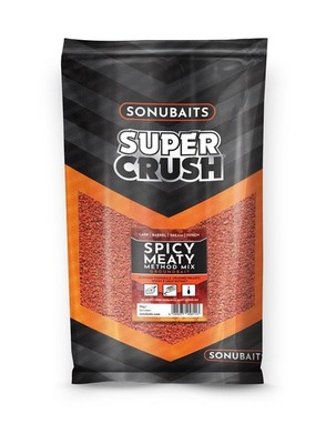 Sonubaits SuperCrush | Spicy Meaty Method Mix - 2kg | Premium Grundfutter Feeder