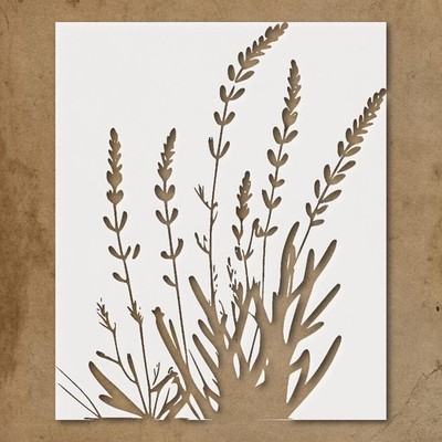Tall Plants Silhouette Wall Art Reusable Plastic Stencil - StencilAir