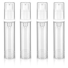 4 Pcs Empty Airless Pump Bottles, Refillable Clear Travel Pump Bottle Lotion ...