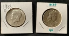 2 Silver Half Dollars – 1963 Franklin & 1968-D Kennedy – 90% & 40% Silver