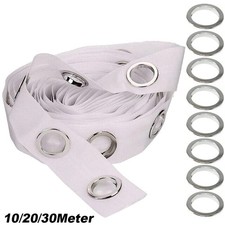 10 Metres Curtain Heading Tape with 80 Round Eyelet Rings for Curtain Blinds UK