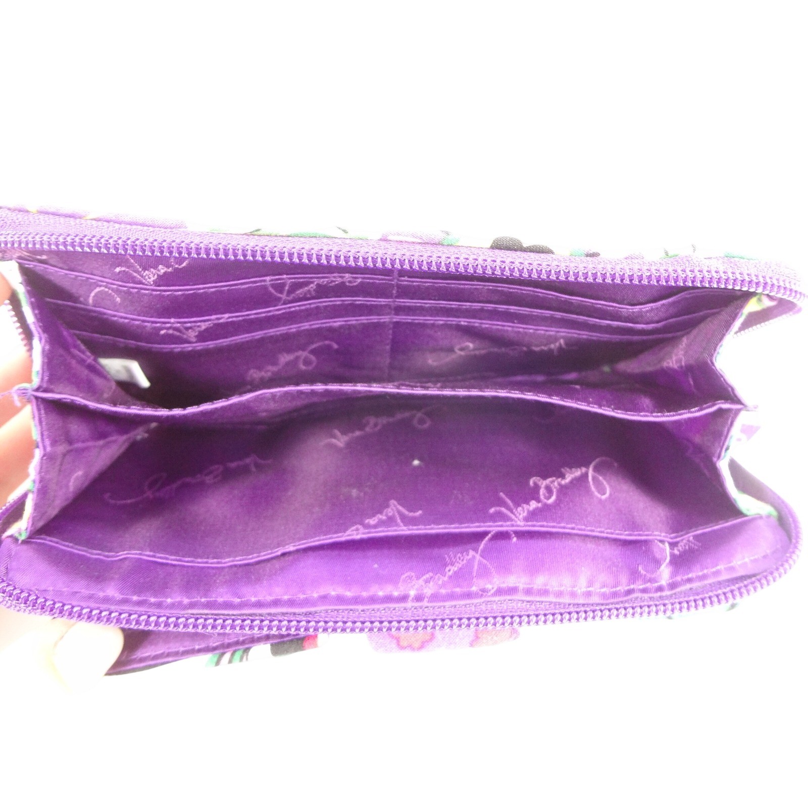 Vera Bradley Quilted Viva la Vera Turnlock Wallet Purple Floral Paisley image 6