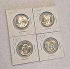 4) Mixed Date Washington Silver Quarter Lot. Sharp And Flashy Brilliant Unc.
