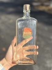 ALLENTOWN PA - JOHN F. WEILER - ORIGINAL LABEL ANTIQUE WHISKEY FLASK BOTTLE