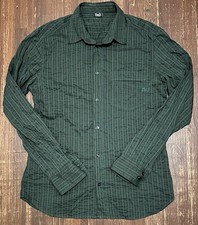 Dolce & Gabbana Men’s Size Large Embroidered Logo Striped Button Up Shirt Italy