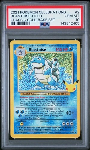 2021 POKEMON CELEBRATIONS CLASSIC COLL #2 BLASTOISE-HOLO PSA 10