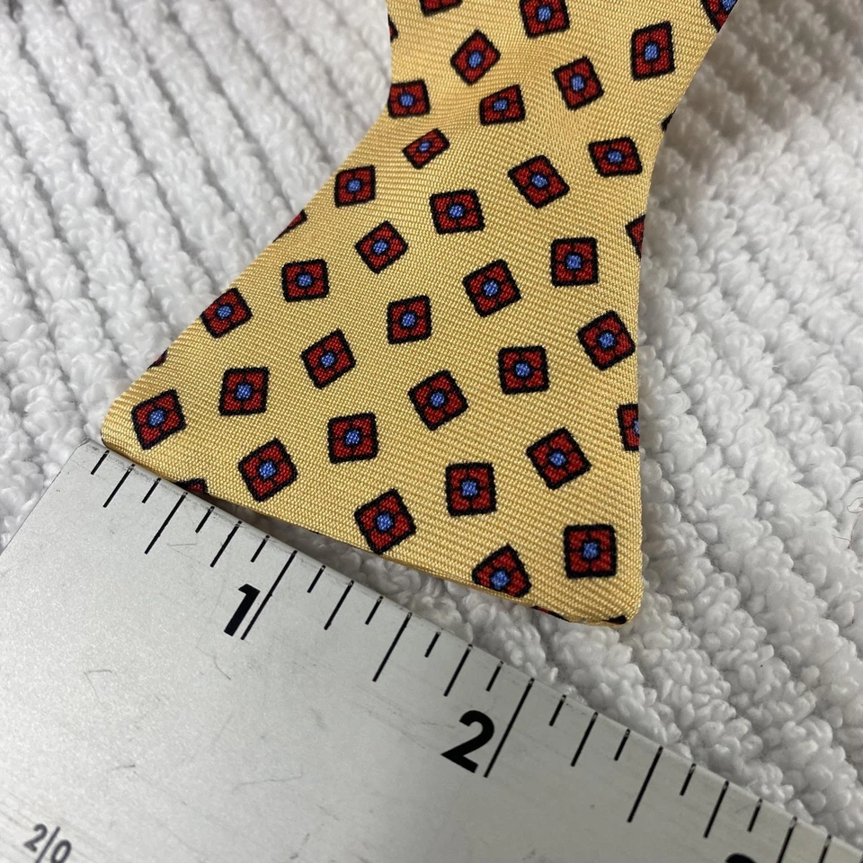 R. Hanauer Bow Tie Mens One Size Yellow Gold Silk Self-Tie Handmade Made in USA - Изображение 3 из 4