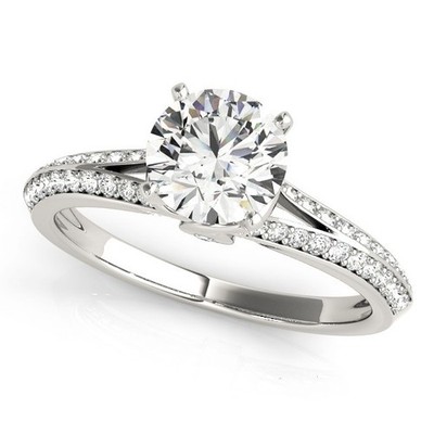 Preisvorschlag! 2 kt DE/VS Lab Grown Rundschliff Diamant Verlobungsring 18 K Weißgold
