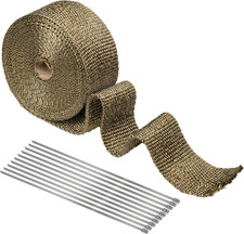 Exhaust Heat Wrap, 2In X 16.5Ft Titanium Exhaust Muffler Tape Fiberglass Heat Sh