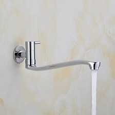 Wall-Mounted Rotatable Kitchen Faucet Restaurant Sink Faucet Cold Water